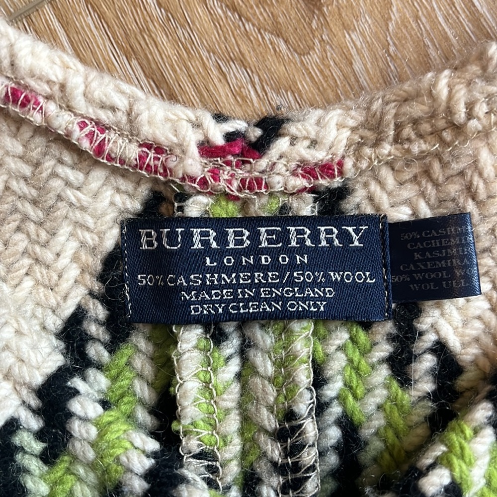 BURBERRY London Cashmere Wool Plaid Fringe Poncho - Picture 9 of 9